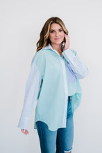 Load image into Gallery viewer, GeeGee Change of Plans Mixed Print Button Down Shirt