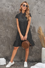 Load image into Gallery viewer, Button Front Ruffle Hem Dress