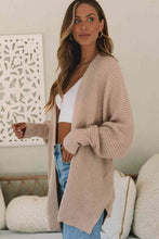 Load image into Gallery viewer, Open Front Slit Long Sleeve Cardigan