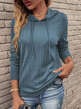 Load image into Gallery viewer, Cable-Knit Drawstring Hooded Knit Top
