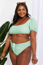 Load image into Gallery viewer, Marina West Swim Vacay Ready Puff Sleeve Bikini in Gum Leaf