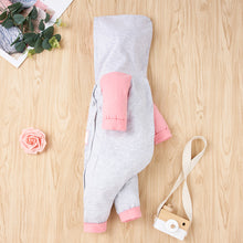 Load image into Gallery viewer, Baby Girl I HEART Raglan Sleeve Hooded Jumpsuit