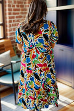 Load image into Gallery viewer, Plus Size Notched Short Sleeve Tiered Dress