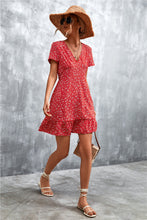Load image into Gallery viewer, Ditsy Floral V-Neck Short Sleeve Dress
