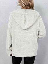 Load image into Gallery viewer, Button Up Drawstring Long Sleeve Hooded Cardigan