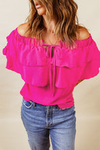 Load image into Gallery viewer, Tied Off-Shoulder Layered Blouse