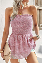 Load image into Gallery viewer, Leopard Frill Trim Strapless Blouse