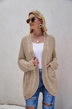 Load image into Gallery viewer, Cable-Knit Curved Hem Open Front Cardigan