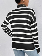 Load image into Gallery viewer, Striped Turtleneck Long Sleeve Sweater