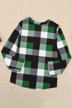 Load image into Gallery viewer, Plaid V-Neck Long Sleeve Top