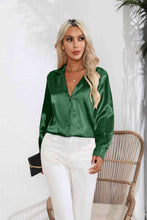 Load image into Gallery viewer, Lapel Collar Button Up Long Sleeve Shirt