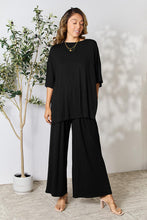 Load image into Gallery viewer, Double Take Full Size Round Neck Slit Top and Pants Set
