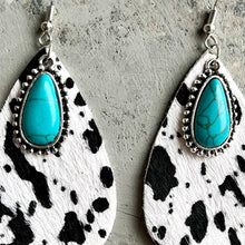 Load image into Gallery viewer, Artificial Turquoise Teardrop Earrings