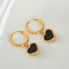 Load image into Gallery viewer, 18K Gold-Plated Heart Drop Earrings