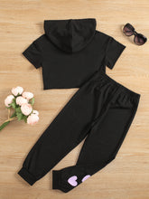 Load image into Gallery viewer, Kids Unicorn Graphic Hooded T-Shirt and Joggers Set