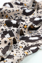 Load image into Gallery viewer, Animal Print Puff Sleeve Round Neck Blouse