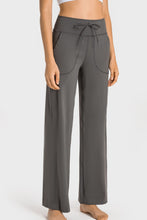 Load image into Gallery viewer, Drawstring Waist Wide Leg Sports Pants with Pockets