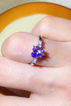 Load image into Gallery viewer, 1 Carat Moissanite Heart-Shaped Platinum-Plated Ring in Purple