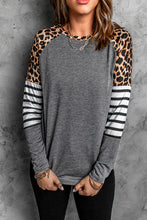 Load image into Gallery viewer, Leopard Striped Raglan Sleeve Top