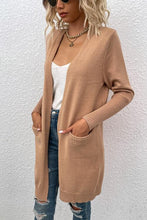 Load image into Gallery viewer, Open Front Long Sleeve Cardigan with Pockets