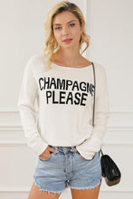 Load image into Gallery viewer, CHAMPAGNE PLEASE Long Sleeve Slit Sweater