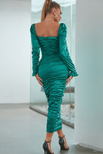 Load image into Gallery viewer, Ruched Puff Sleeve Sheath Dress