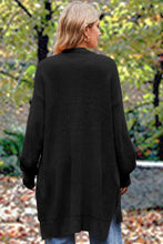 Load image into Gallery viewer, Openwork Long Sleeve Open Front Slit Cardigan