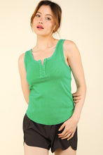Load image into Gallery viewer, VERY J Washed Ribbed Tank with Placket Detail
