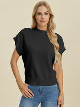 Load image into Gallery viewer, Double Take Full Size Mock Neck Short Sleeve Sweater
