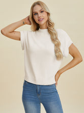 Load image into Gallery viewer, Double Take Full Size Mock Neck Short Sleeve Sweater
