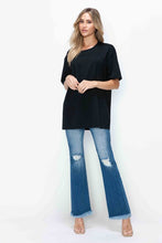 Load image into Gallery viewer, bytos Full Size Raw Hem Distressed High Rise Bootcut Jeans
