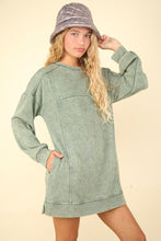 Load image into Gallery viewer, VERY J Mineral Washed Oversized Sweatshirt Mini Dress
