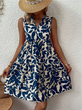 Load image into Gallery viewer, Printed Notched Sleeveless Mini Dress
