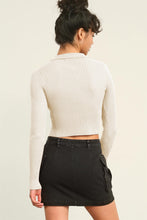 Load image into Gallery viewer, HYFVE Ribbed Double Zip Cropped Cardigan
