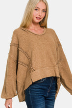 Load image into Gallery viewer, Zenana Brushed Hacci Exposed Seam Hoodie
