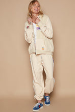 Load image into Gallery viewer, POL Contrast Square Patch Pattern Hooded Zipper Jacket
