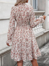 Load image into Gallery viewer, Ruffle Hem Floral Surplice Long Sleeve Dress
