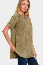 Load image into Gallery viewer, Zenana Heathered Round Neck Short Sleeve Top
