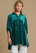 Load image into Gallery viewer, Umgee Full Size Polka Dot Collared Neck Button Up Shirt
