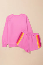 Load image into Gallery viewer, Full Size Contrast Striped Round Neck Top and Shorts Set
