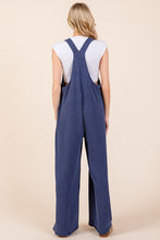 Load image into Gallery viewer, BOMBOM Knot Straps Wide Leg Ribbed Overalls with Pockets
