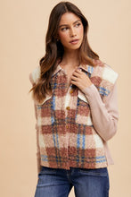 Load image into Gallery viewer, Annie Wear Faux Fur Plaid Button Up Jacket

