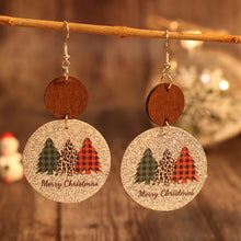 Load image into Gallery viewer, PU Leather Christmas Tree Earrings
