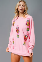 Load image into Gallery viewer, Double Take Sequin Nutcracker Round Neck Long Sleeve Sweatshirt
