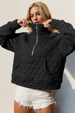 Load image into Gallery viewer, Double Take Half Zip Long Sleeve Quilted Sweatshirt with Pocket
