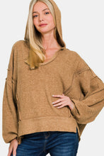 Load image into Gallery viewer, Zenana Brushed Hacci Exposed Seam Hoodie
