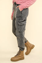 Load image into Gallery viewer, VERY J Washed Drawstring Jogger Cargo Jeans
