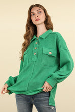 Load image into Gallery viewer, VERY J Collared Half Button Knit Top with Pockets
