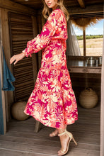 Load image into Gallery viewer, Printed Collared Neck Long Sleeve Dress
