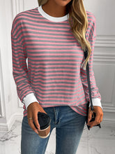 Load image into Gallery viewer, Ivy Lane Striped Round Neck Long Sleeve Sweatshirt
